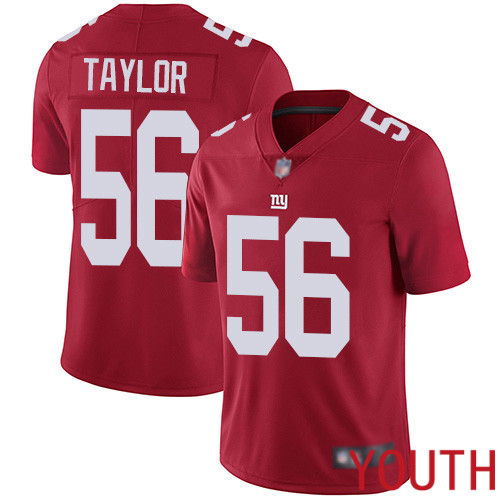 Youth New York Giants #56 Lawrence Taylor Red Limited Red Inverted Legend Football NFL Jersey